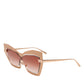 Dolce & Gabbana DG2224 Sand Rose Gold Cat Eye Irregular Frame Sunglasses