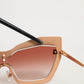 Dolce & Gabbana DG2224 Sand Rose Gold Cat Eye Irregular Frame Sunglasses