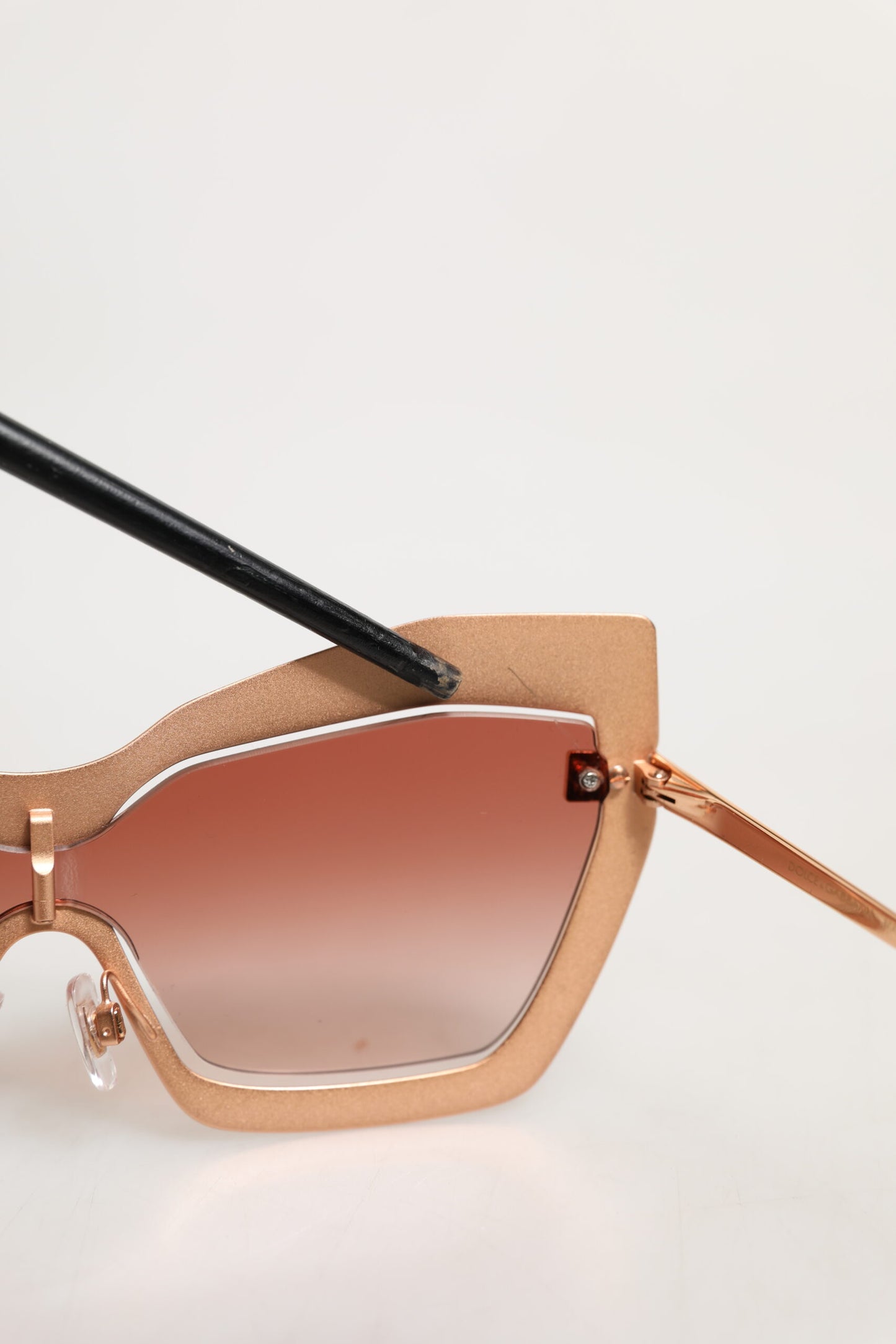 Dolce & Gabbana DG2224 Sand Rose Gold Cat Eye Irregular Frame Sunglasses