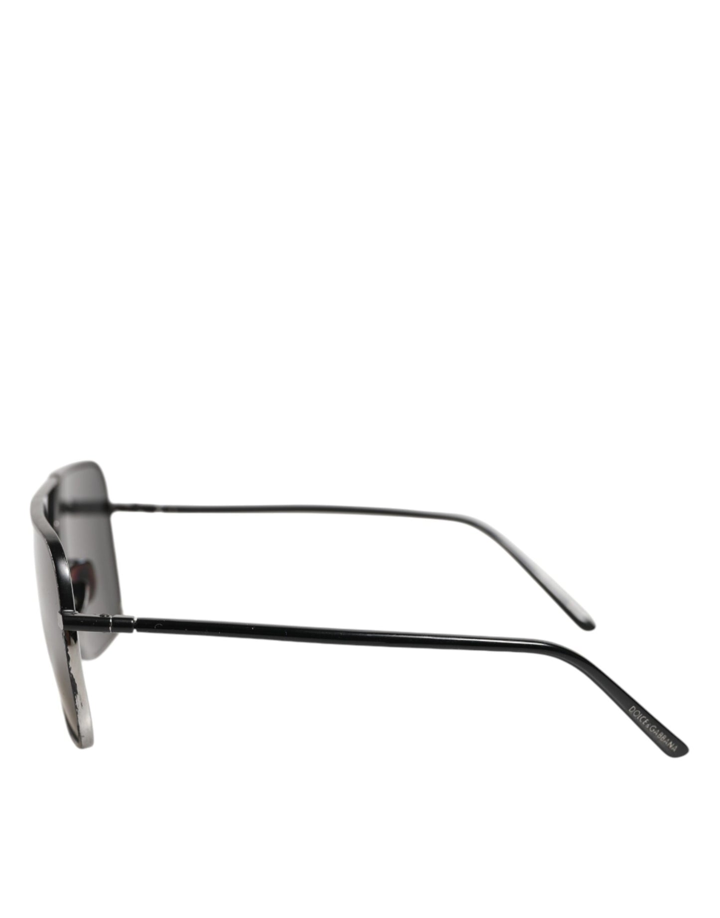 Dolce & Gabbana Black Metal Frame Square Lenses Shades Eyewear Sunglasses