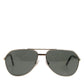 Dolce & Gabbana DG2106K Black Gold Plated Polarized MetalFrame Sunglasses