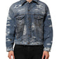 Dolce & Gabbana Blue Cotton Tattered Denim Blouson Jacket Mens Jacket