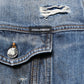 Dolce & Gabbana Blue Cotton Tattered Denim Blouson Jacket Mens Jacket