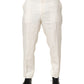Dolce & Gabbana White Linen Formal Dress Men Trouser Pants