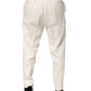 Dolce & Gabbana White Linen Formal Dress Men Trouser Pants