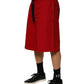 Dolce & Gabbana Red Cotton MidWaist Drawstring Bermuda Pants Mens Shorts