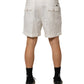Dolce & Gabbana White Cotton Mid Waist Men Bermuda Shorts Mens Shorts