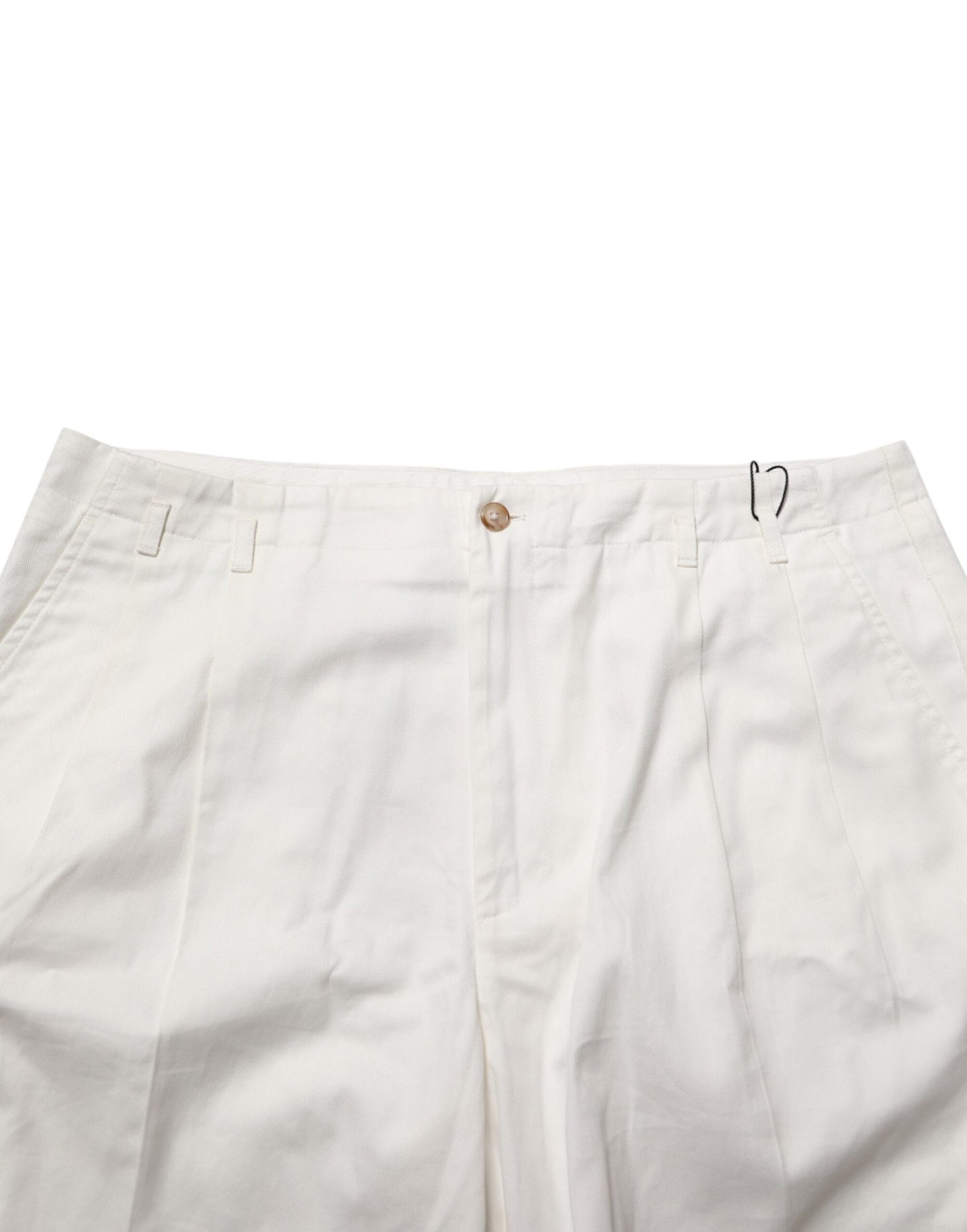 Dolce & Gabbana White Cotton Mid Waist Men Bermuda Shorts Mens Shorts
