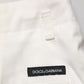 Dolce & Gabbana White Cotton Mid Waist Men Bermuda Shorts Mens Shorts