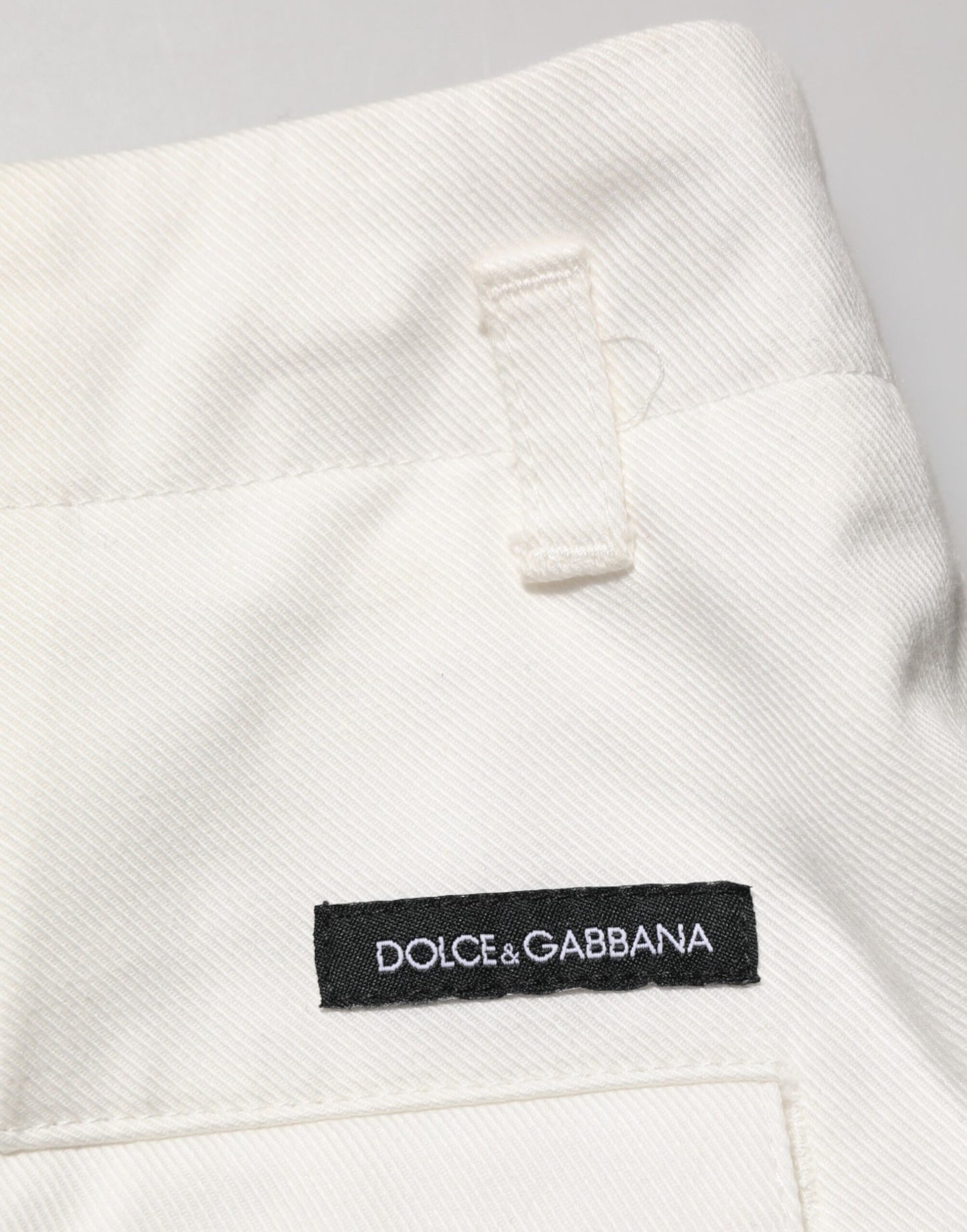 Dolce & Gabbana White Cotton Mid Waist Men Bermuda Shorts Mens Shorts