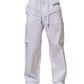 Dolce & Gabbana White Linen Straight Cargo Men Trouser Pants