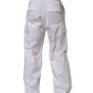 Dolce & Gabbana White Linen Straight Cargo Men Trouser Pants