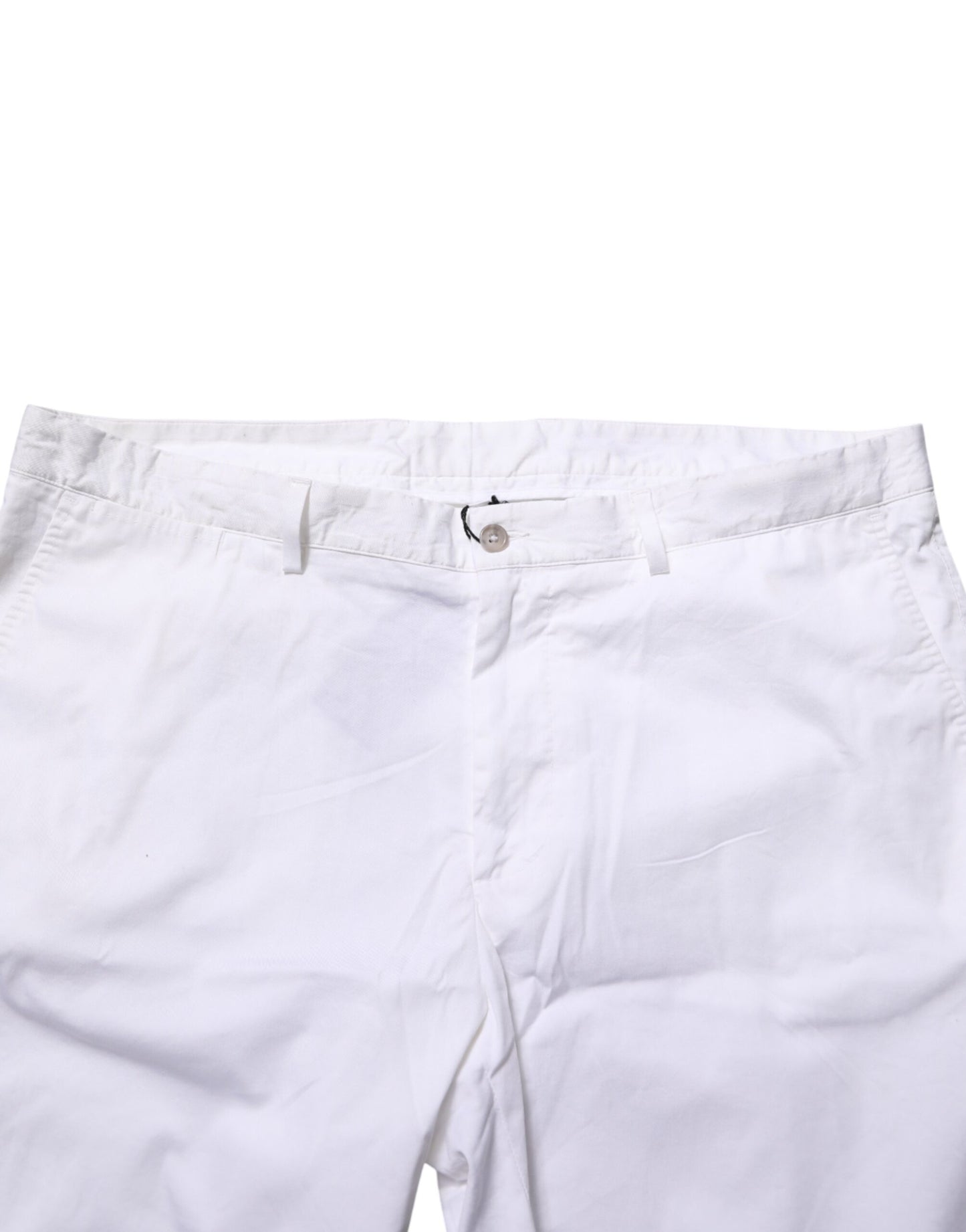 Dolce & Gabbana White Cotton Stretch Men Bermuda Pants Mens Shorts