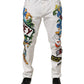 Dolce & Gabbana White Graffiti Print Skinny GOLD Denim Jeans