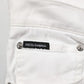 Dolce & Gabbana White Graffiti Print Skinny GOLD Denim Jeans