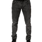 Dolce & Gabbana Dark Gray Cotton Skinny Men Denim Jeans