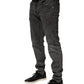 Dolce & Gabbana Dark Gray Cotton Skinny Men Denim Jeans