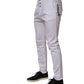 Daniele Alessandrini White Cotton Stretch Slim Fit Denim Jeans