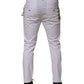 Daniele Alessandrini White Cotton Stretch Slim Fit Denim Jeans