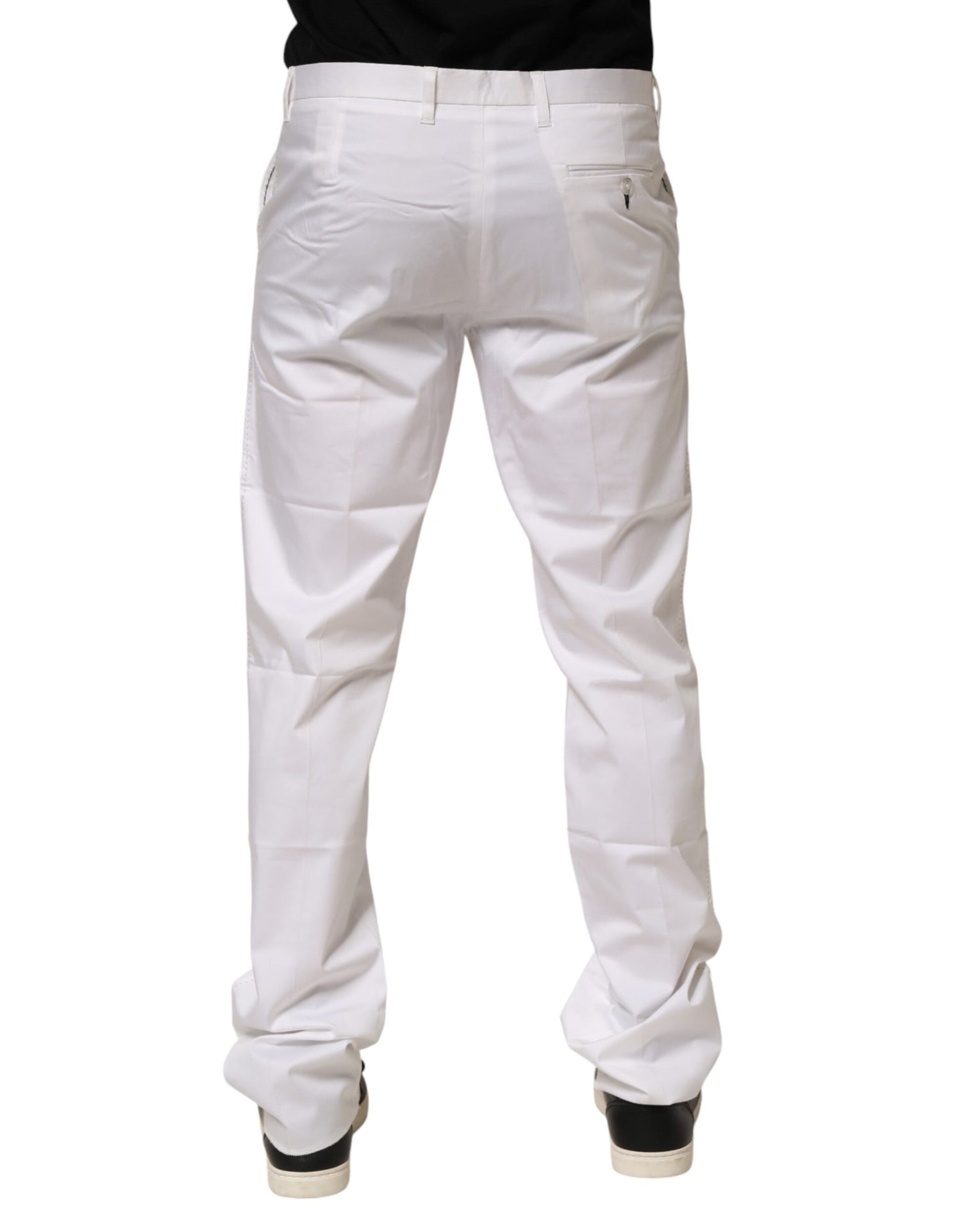 John Richmond White Cotton Stretch Dress Formal Men Trouser Pants