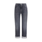 7FOR Black Cotton Relaxed Fit Jeans