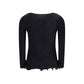 Fendi Black Fleece Wool Top
