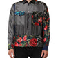 Dolce & Gabbana Multicolor Patchwork Long Sleeves Silk Shirt Mens T-Shirt