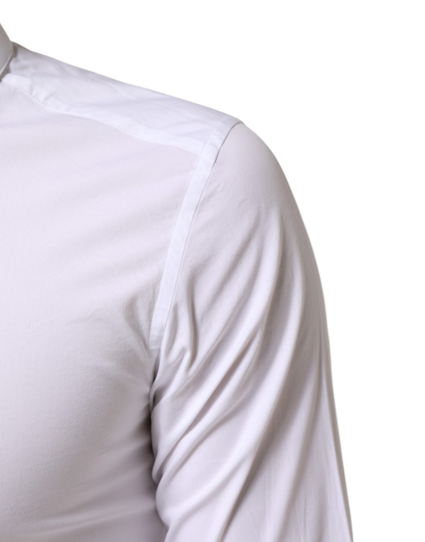 Dolce & Gabbana White Cotton GOLD Formal Men Dress Shirt Mens T-Shirt