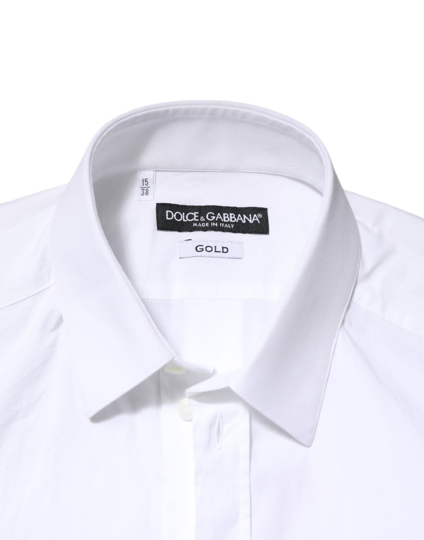 Dolce & Gabbana White Cotton GOLD Formal Men Dress Shirt Mens T-Shirt