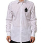 Dolce & Gabbana White Cotton MARTINI DG Patch Dress Shirt Mens T-Shirt
