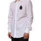 Dolce & Gabbana White Cotton MARTINI DG Patch Dress Shirt Mens T-Shirt