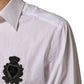 Dolce & Gabbana White Cotton MARTINI DG Patch Dress Shirt Mens T-Shirt