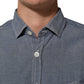 AGLINI Blue Denim Regular Fit Collared Long Sleeve Casual Shirt Mens T-Shirt