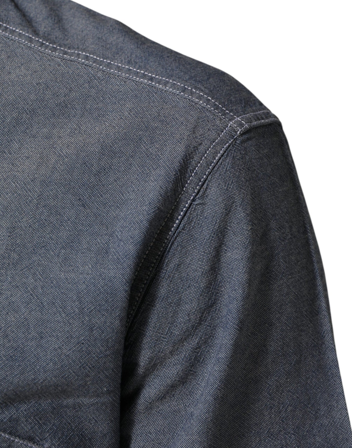 AGLINI Blue Denim Regular Fit Collared Long Sleeve Casual Shirt Mens T-Shirt