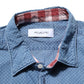 AGLINI Blue Denim Slim Fit Collared Long Sleeve Casual Shirt Mens T-Shirt