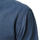AGLINI Blue Cotton Slim Fit Collared Long Sleeve Casual Shirt Mens T-Shirt