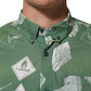 Carhartt Wip Green Printed Cotton Collared Short Sleeves Polo Shirt Mens T-Shirt