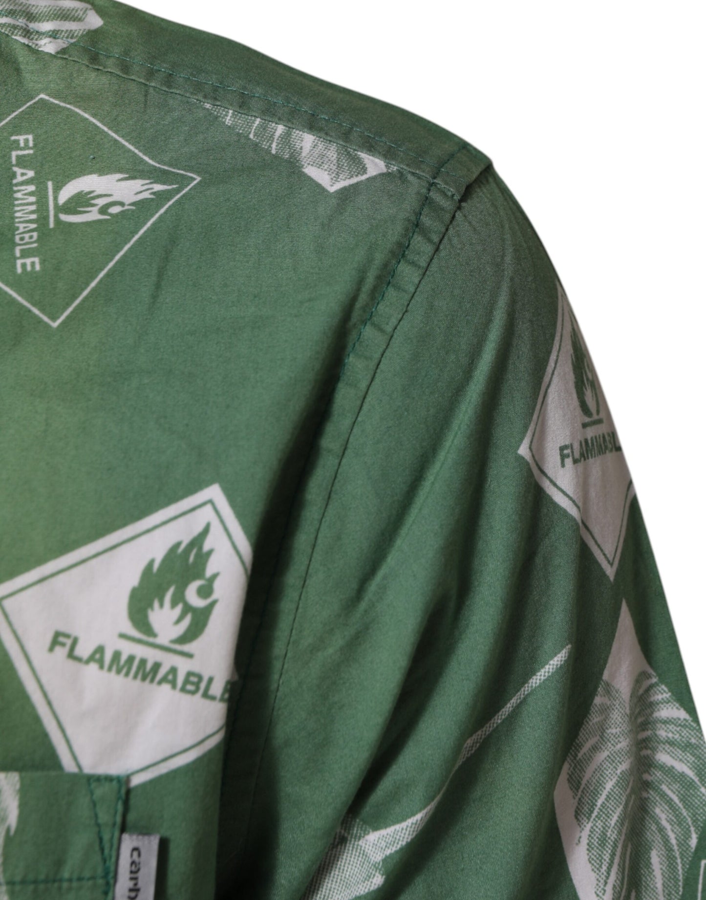 Carhartt Wip Green Printed Cotton Collared Short Sleeves Polo Shirt Mens T-Shirt