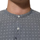 AGLINI Gray Polka Dot Cotton Button Down Long Sleeves Shirt Mens T-Shirt