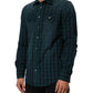 AGLINI Green Checkered Cotton Button Down Long Sleeves Shirt Mens T-Shirt