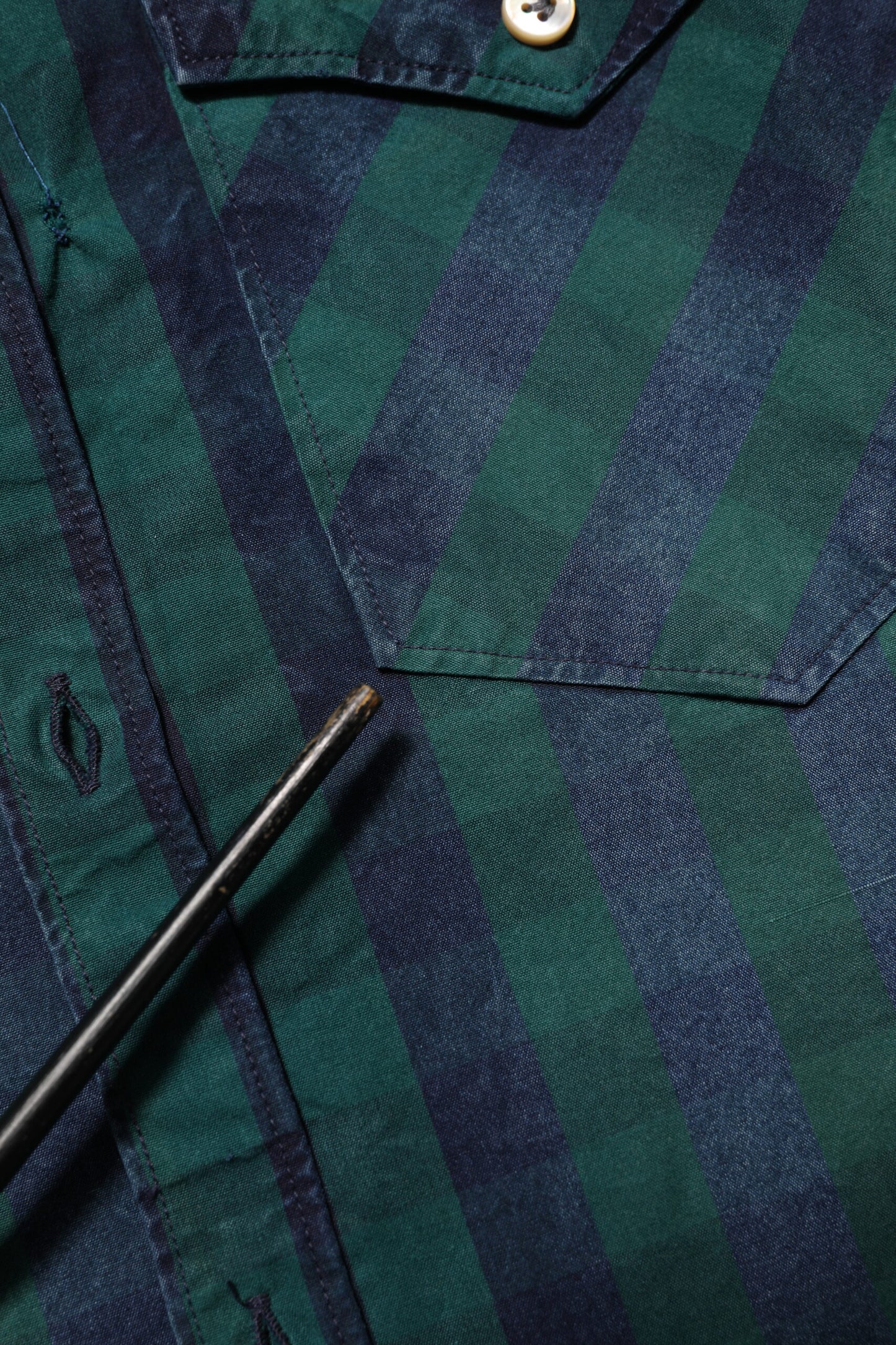 AGLINI Green Checkered Cotton Button Down Long Sleeves Shirt Mens T-Shirt