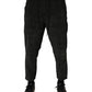 Dondup Black Mid Waist Cropped Corduroy Men Trouser Pants