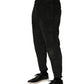 Dondup Black Mid Waist Cropped Corduroy Men Trouser Pants