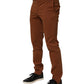 PT Torino Brown Men Skinny Chino Mid Waist Trouser Pants