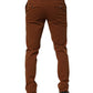 PT Torino Brown Men Skinny Chino Mid Waist Trouser Pants