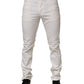 Prada White Mid Waist Skinny Fit Denim Casual Trouser Jeans