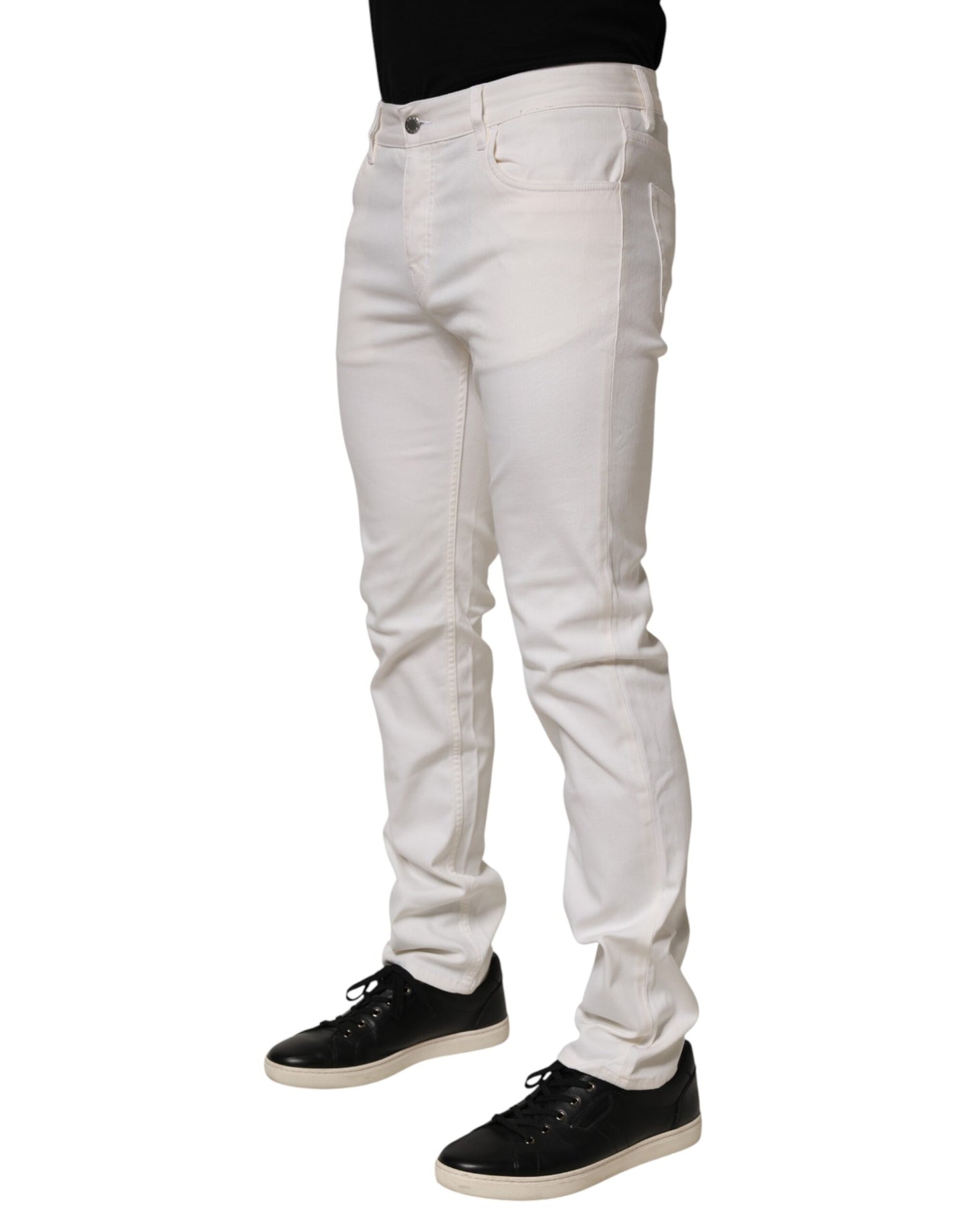 Prada White Mid Waist Skinny Fit Denim Casual Trouser Jeans