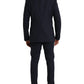 Dolce & Gabbana Blue Wool MARTINI 1 Button Men 3 Piece Suit Mens Suit