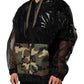 Dolce & Gabbana Black Camouflage Hooded Men Full Zip Sweater Mens Sweater
