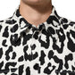 Dolce & Gabbana Black White Leopard Denim Blouson Sweater Mens Sweater